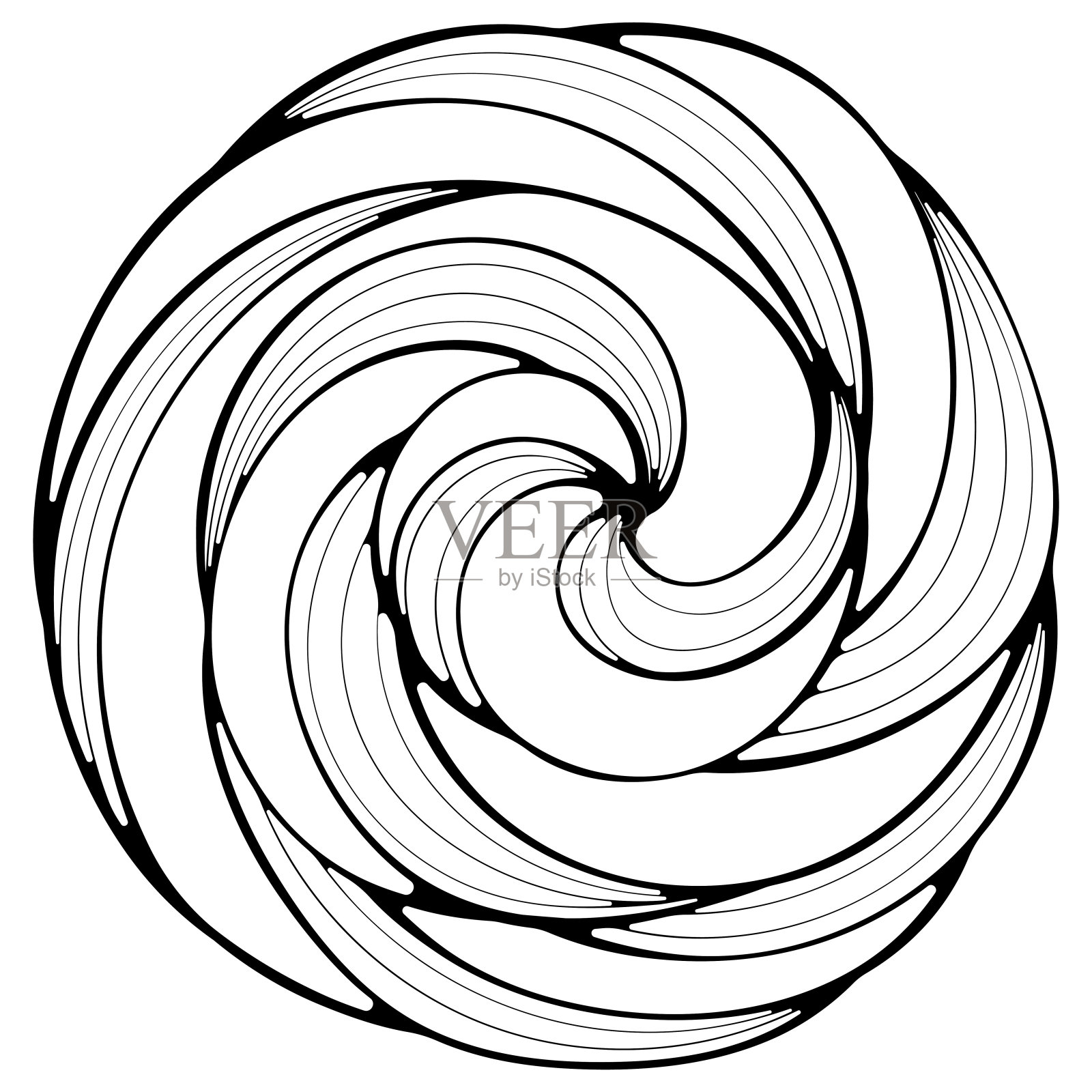 蛋白酥皮螺旋顶部侧视图线艺术设计元素图片