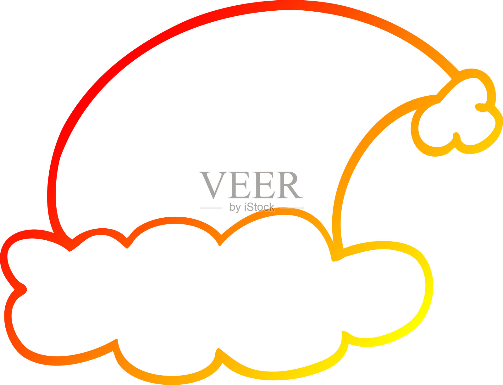 温暖的渐变线条绘制的卡通圣诞帽插画图片素材