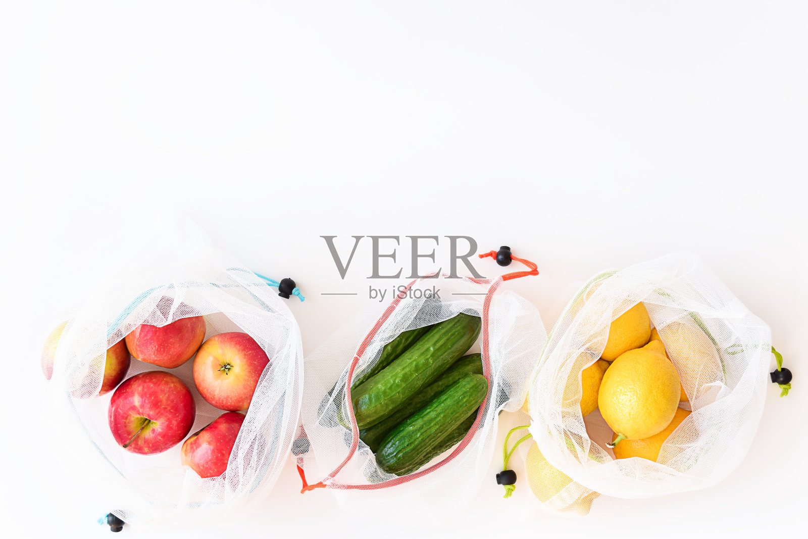 可重复使用的水果和蔬菜生产袋照片摄影图片