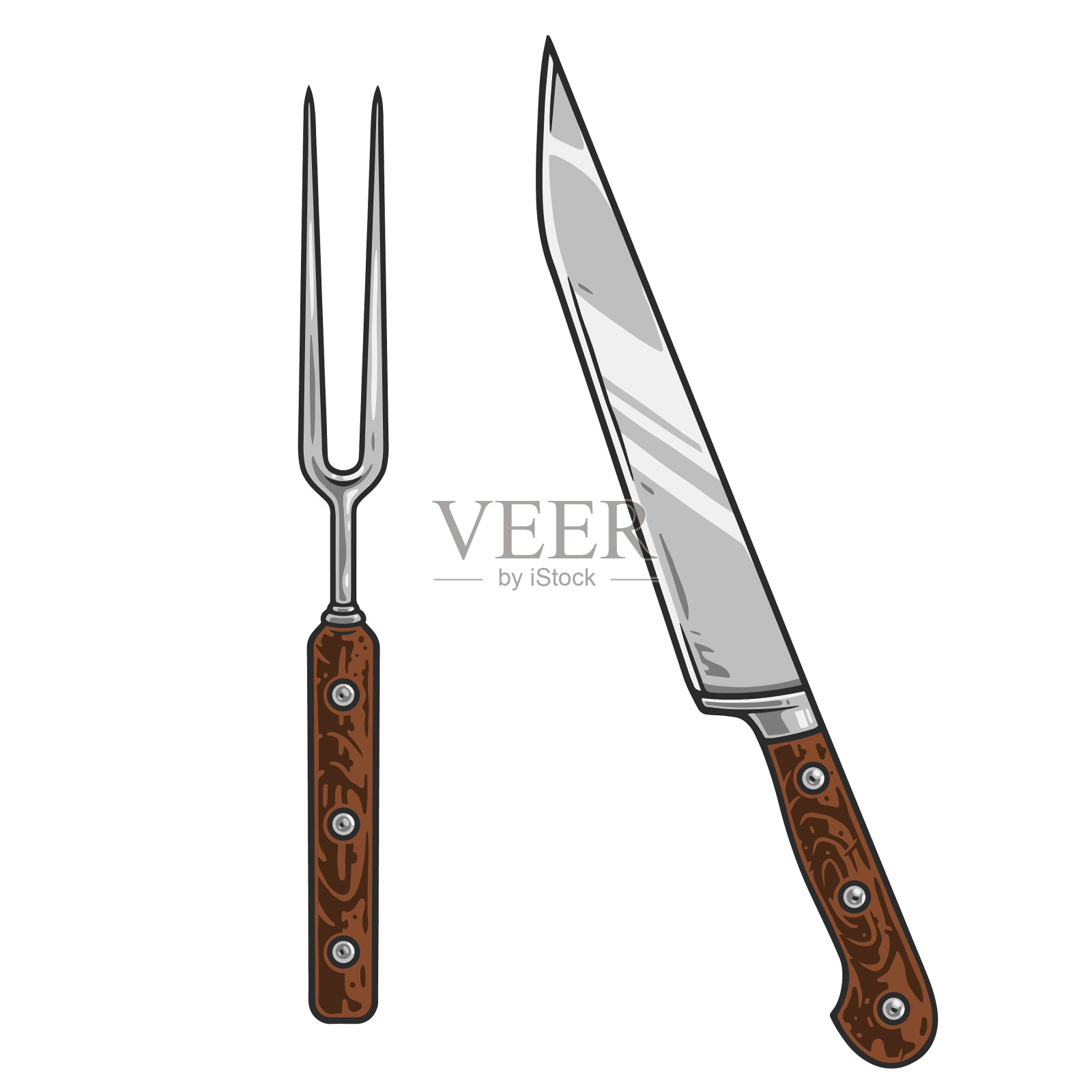 刀叉徽多彩设计元素图片