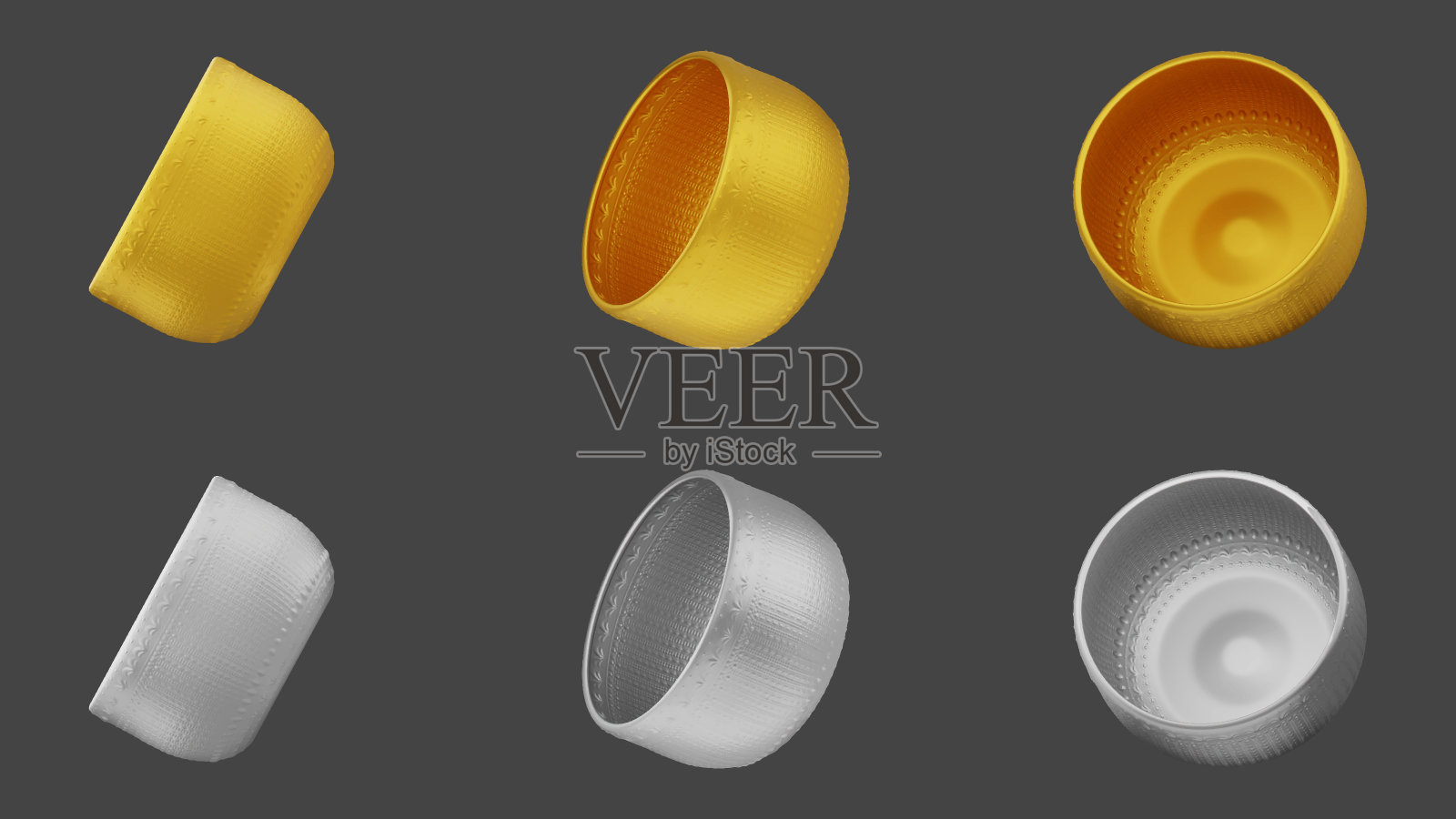 集金银碗元素泰国文化从图像三维追踪。泼水节泰国旅游。插画图片素材