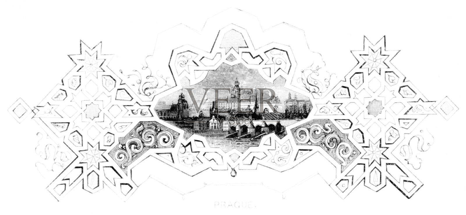 布拉格，捷克共和国，欧洲地理插画图片素材