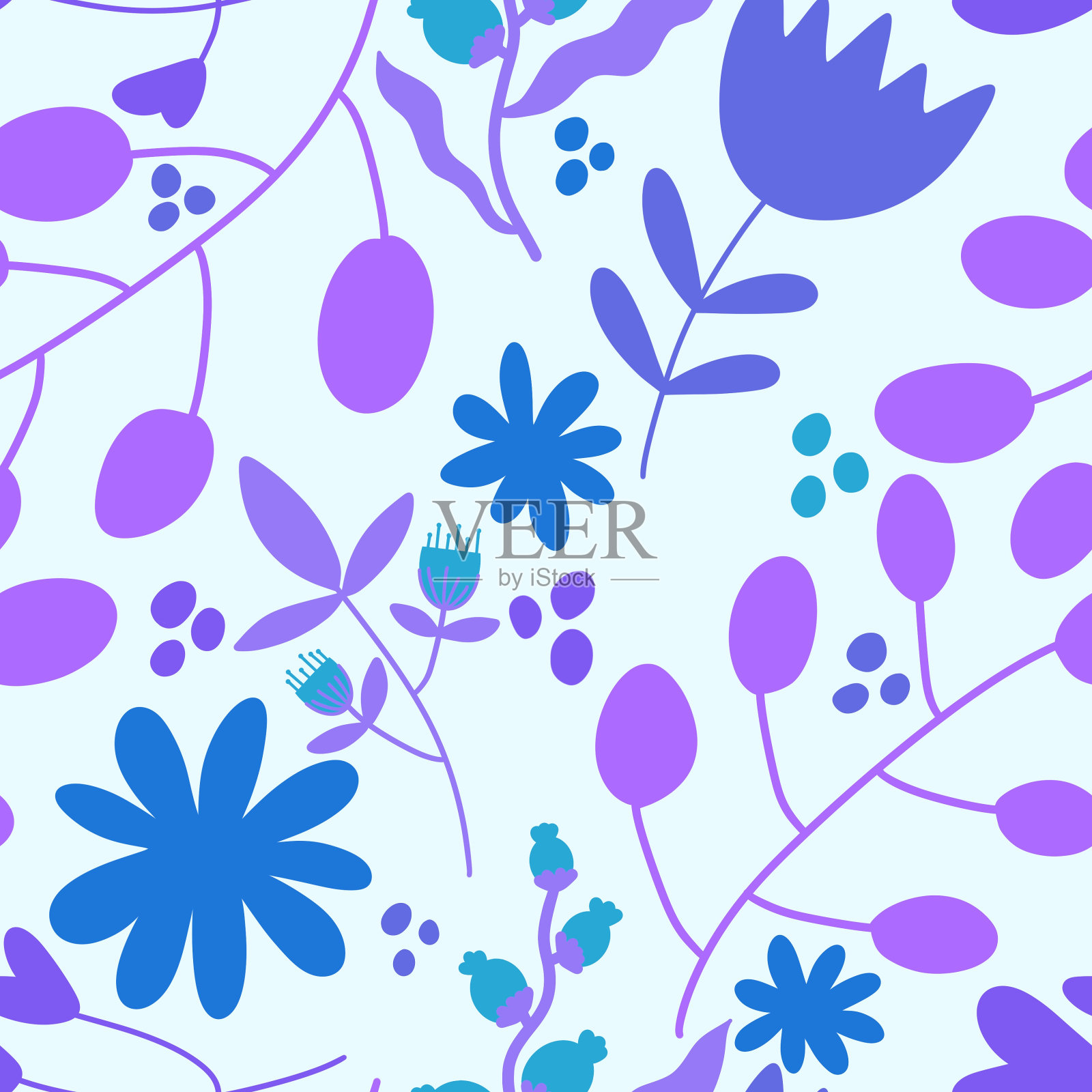 织物和纺织品用无缝花卉图案插画图片素材