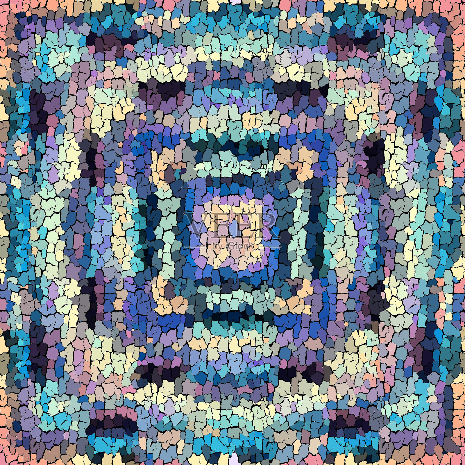 无缝垃圾抽象方形图案。油漆垃圾开裂。插画图片素材