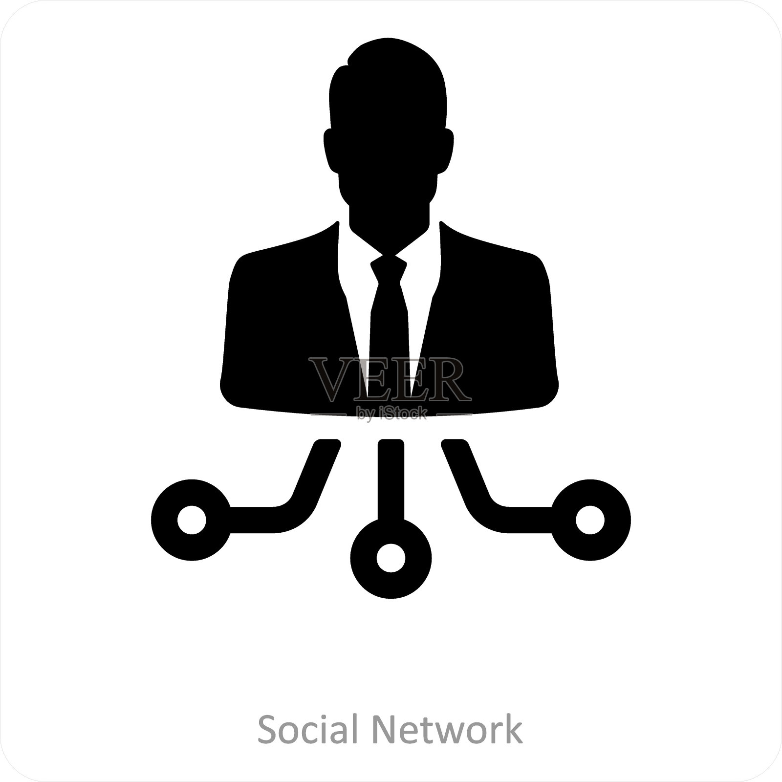 社交网络和连接图标的概念插画图片素材