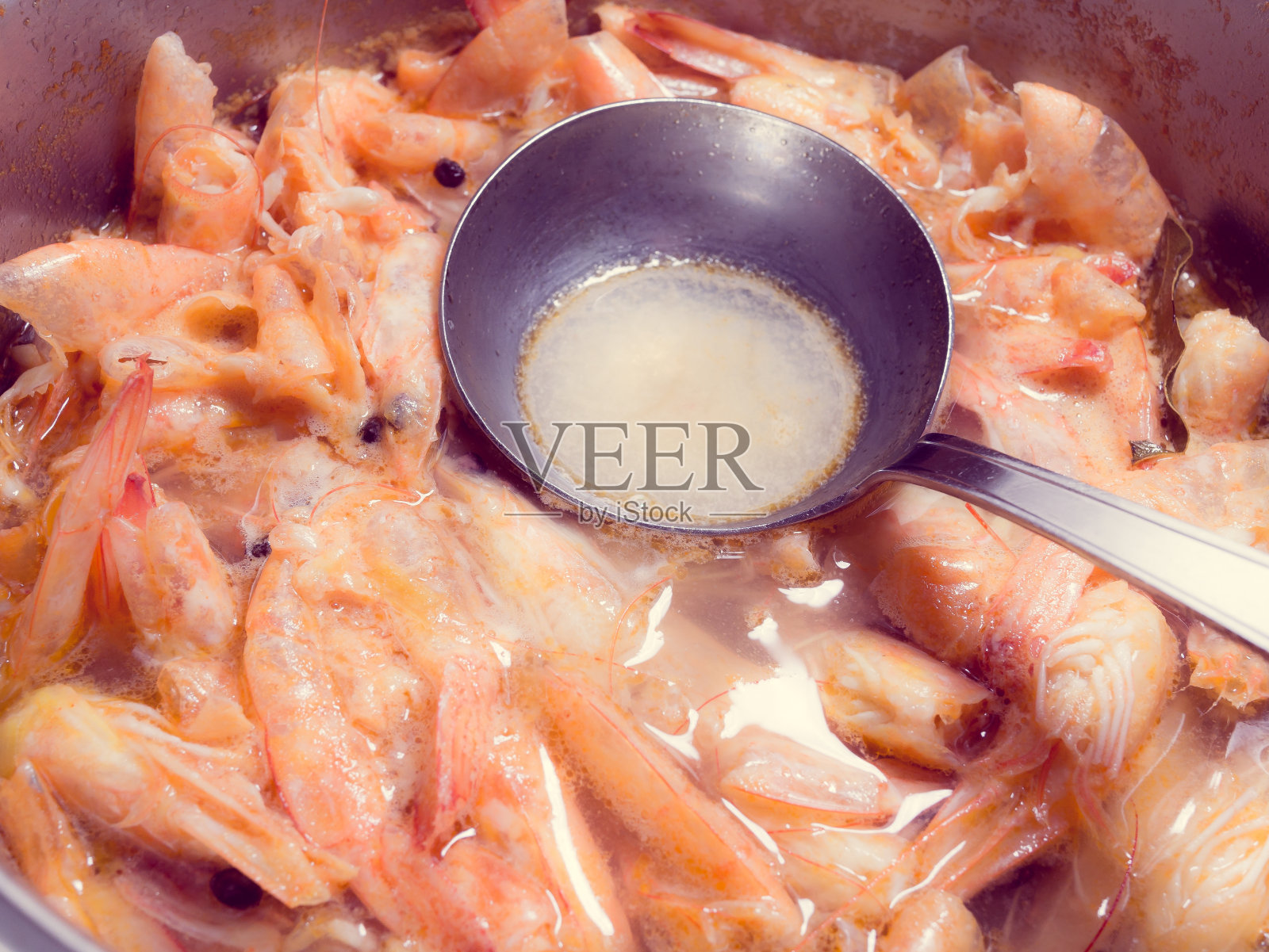 多汁煮虾的特写镜头照片摄影图片