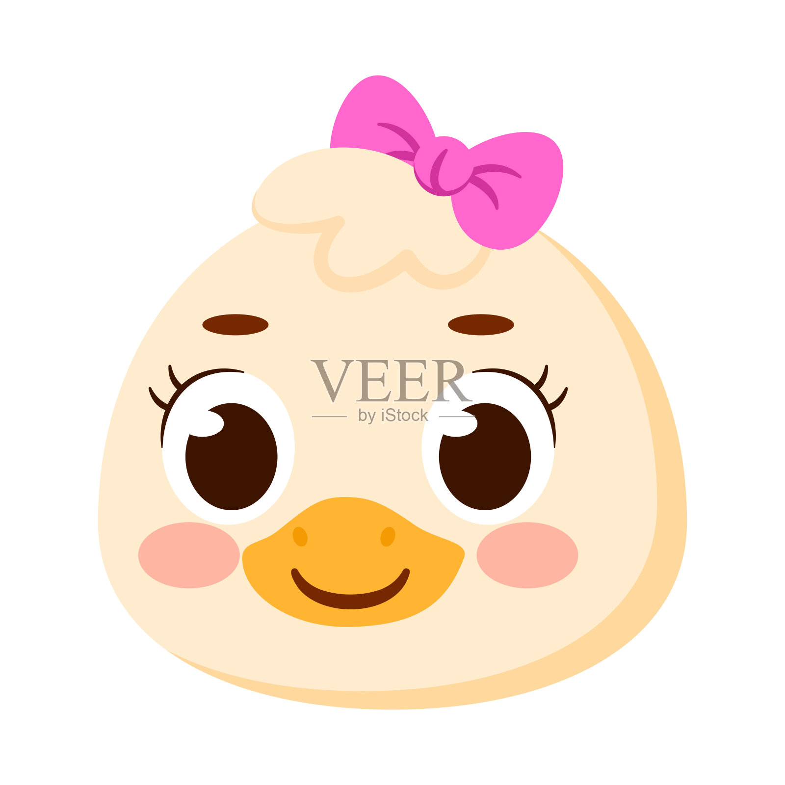 孤立可爱的鸭子化身字符矢量设计元素图片