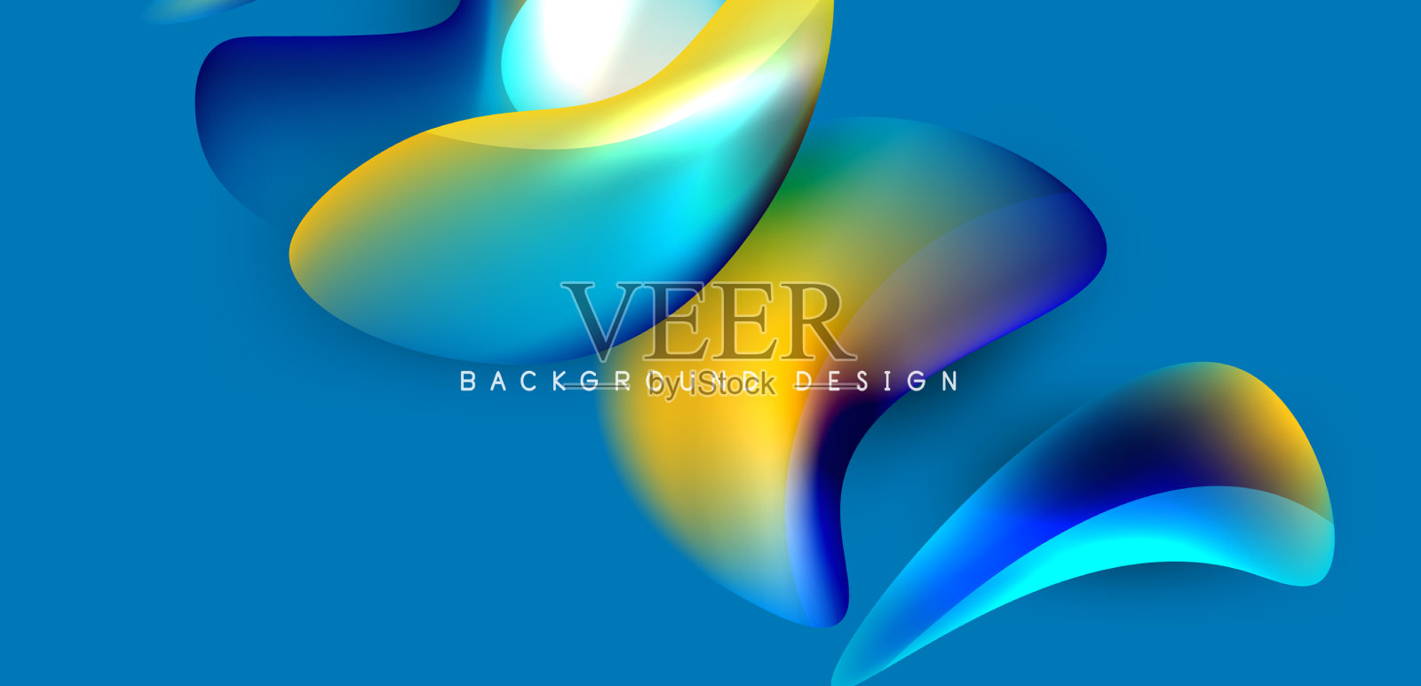 漂亮的液体形状与流体颜色抽象插画图片素材