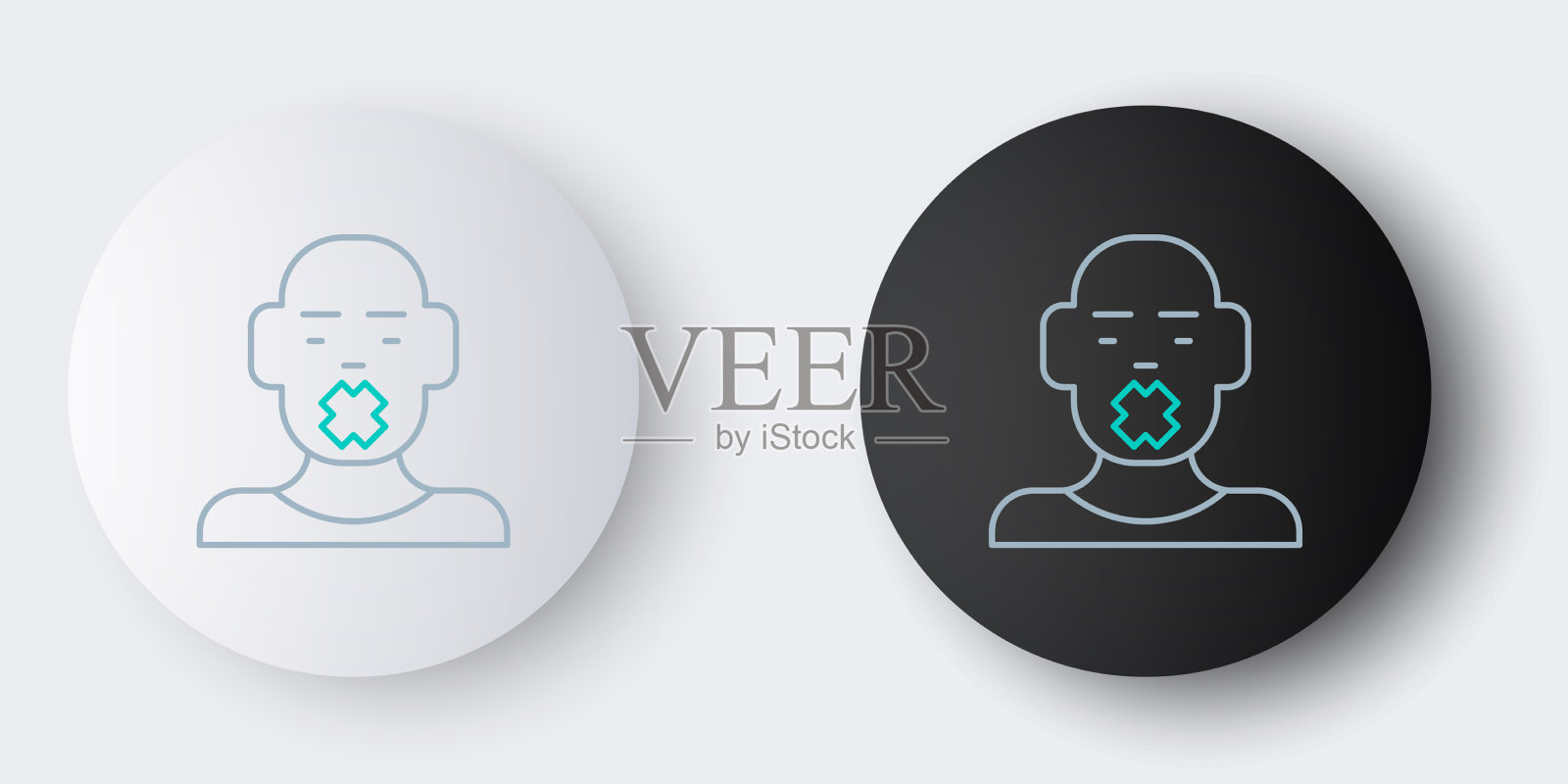 线头的聋哑人图标孤立上图标素材