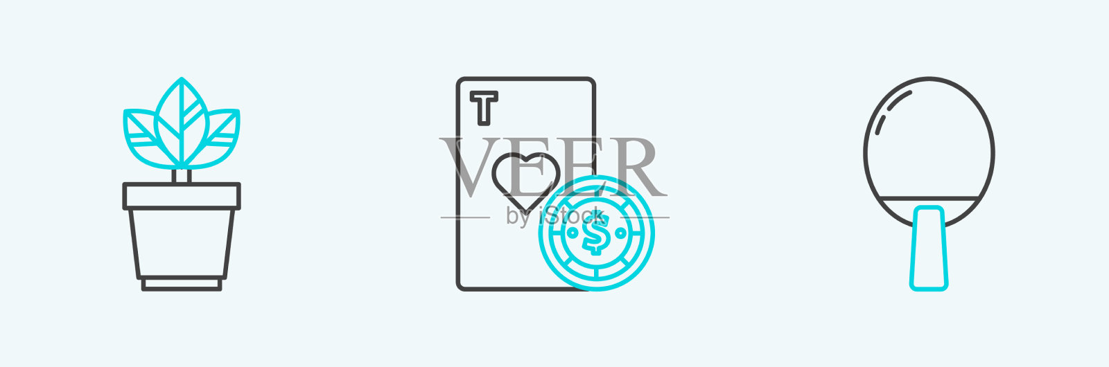 为打乒乓球花设置线拍图标素材