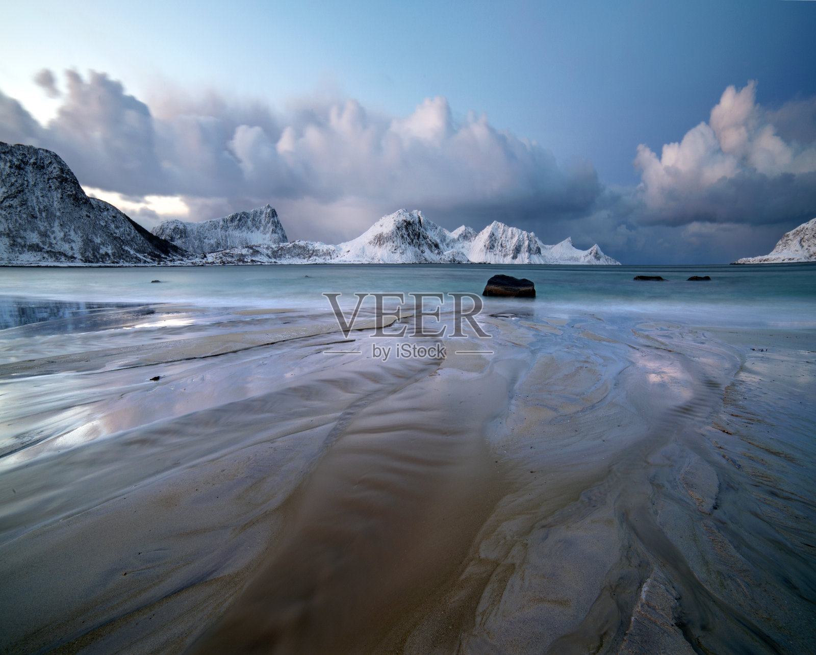 挪威罗弗敦群岛的冬季美景照片摄影图片