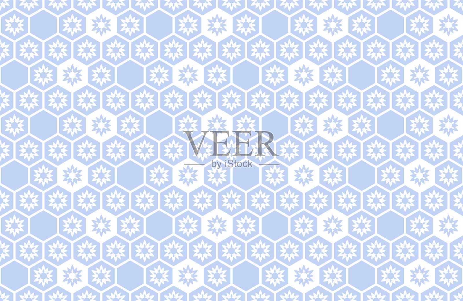 无缝几何蓝色六边形图案。蜂窝结构。插画图片素材