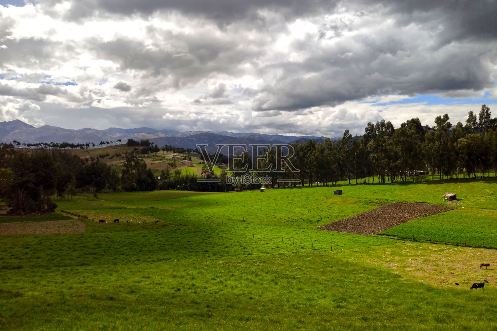 秘鲁安第斯山脉Otuzco山谷的景观照片摄影图片