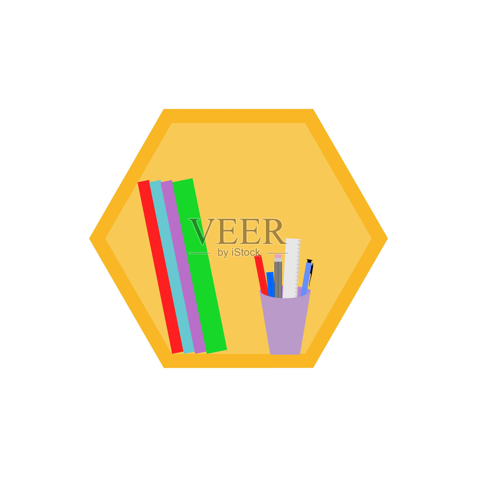 架子上的图标。装饰。白色背景上的矢量插图。图标素材