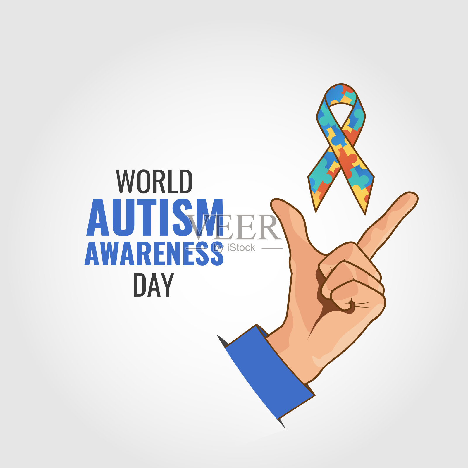 世界自闭症意识日插画图片素材