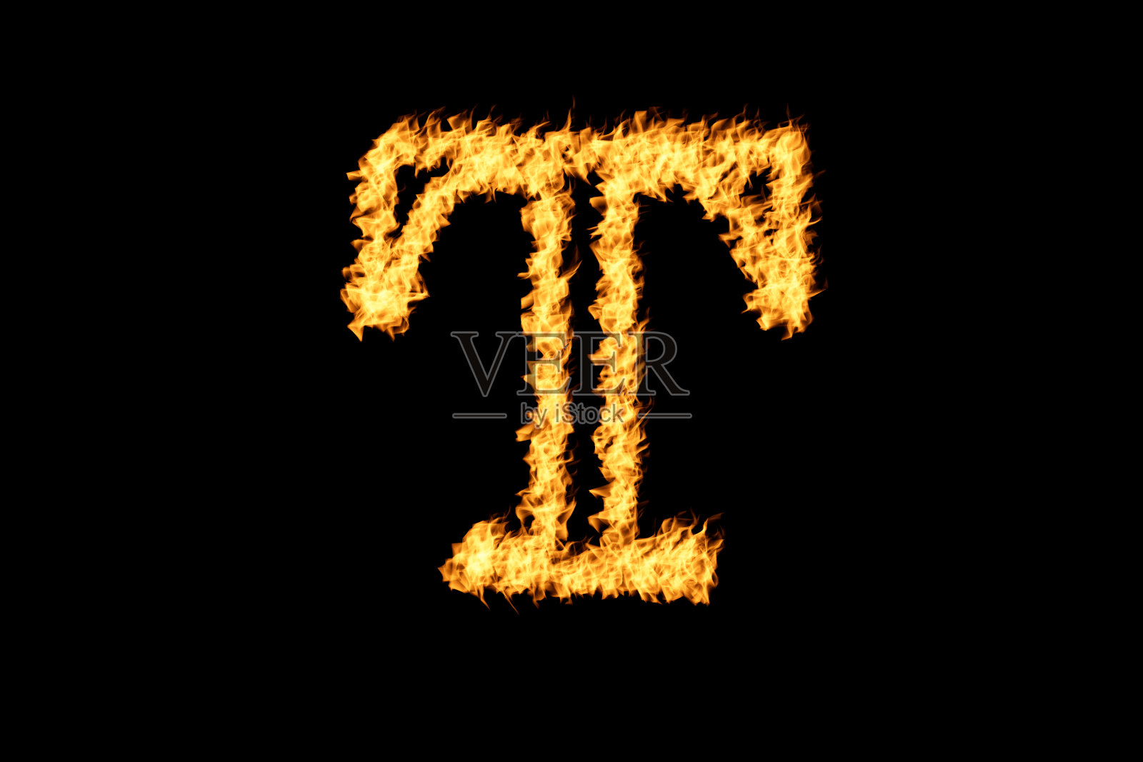 让我们做一个火焰纹理字母文本覆盖插画图片素材