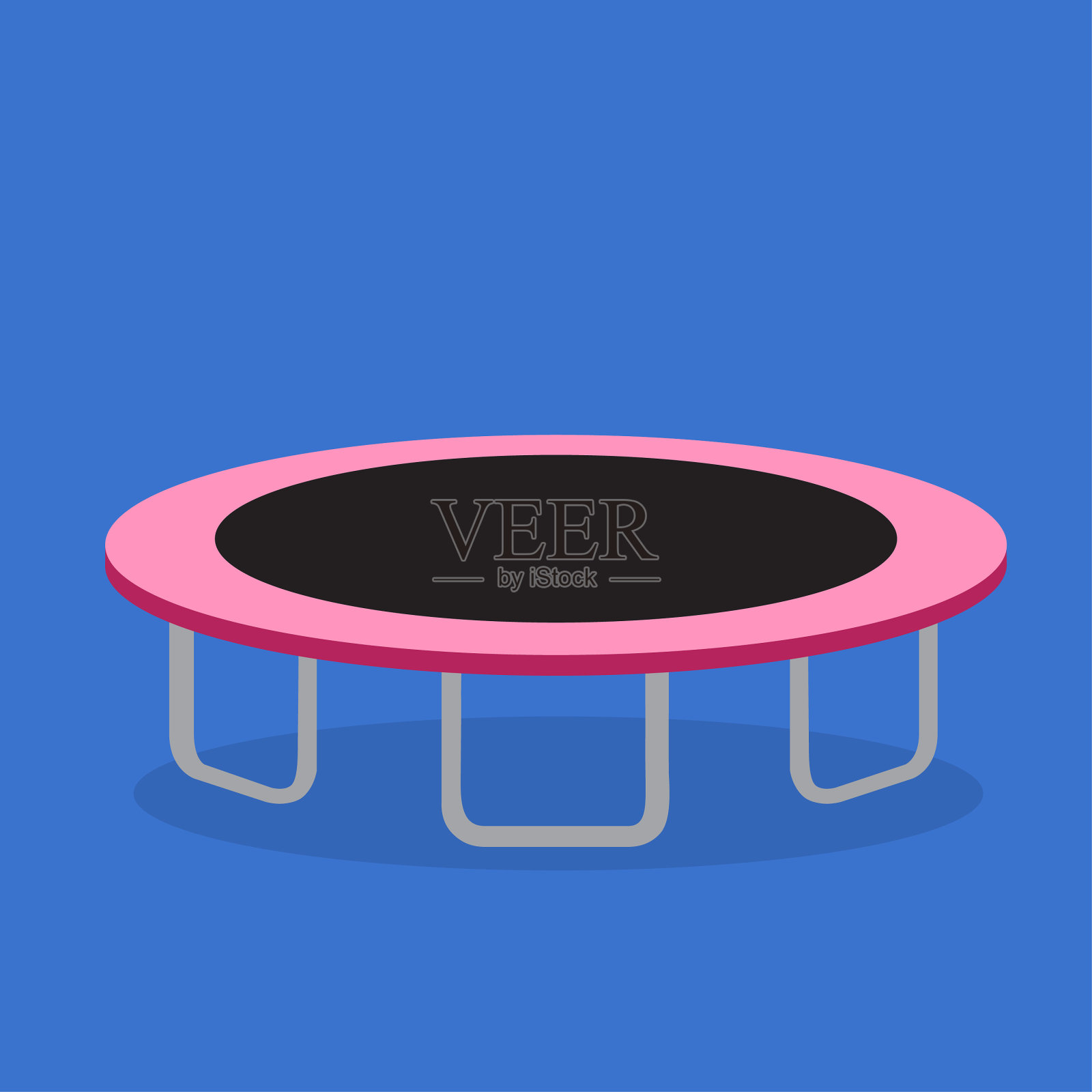 蹦床平面图标。蹦床的矢量图。插画图片素材