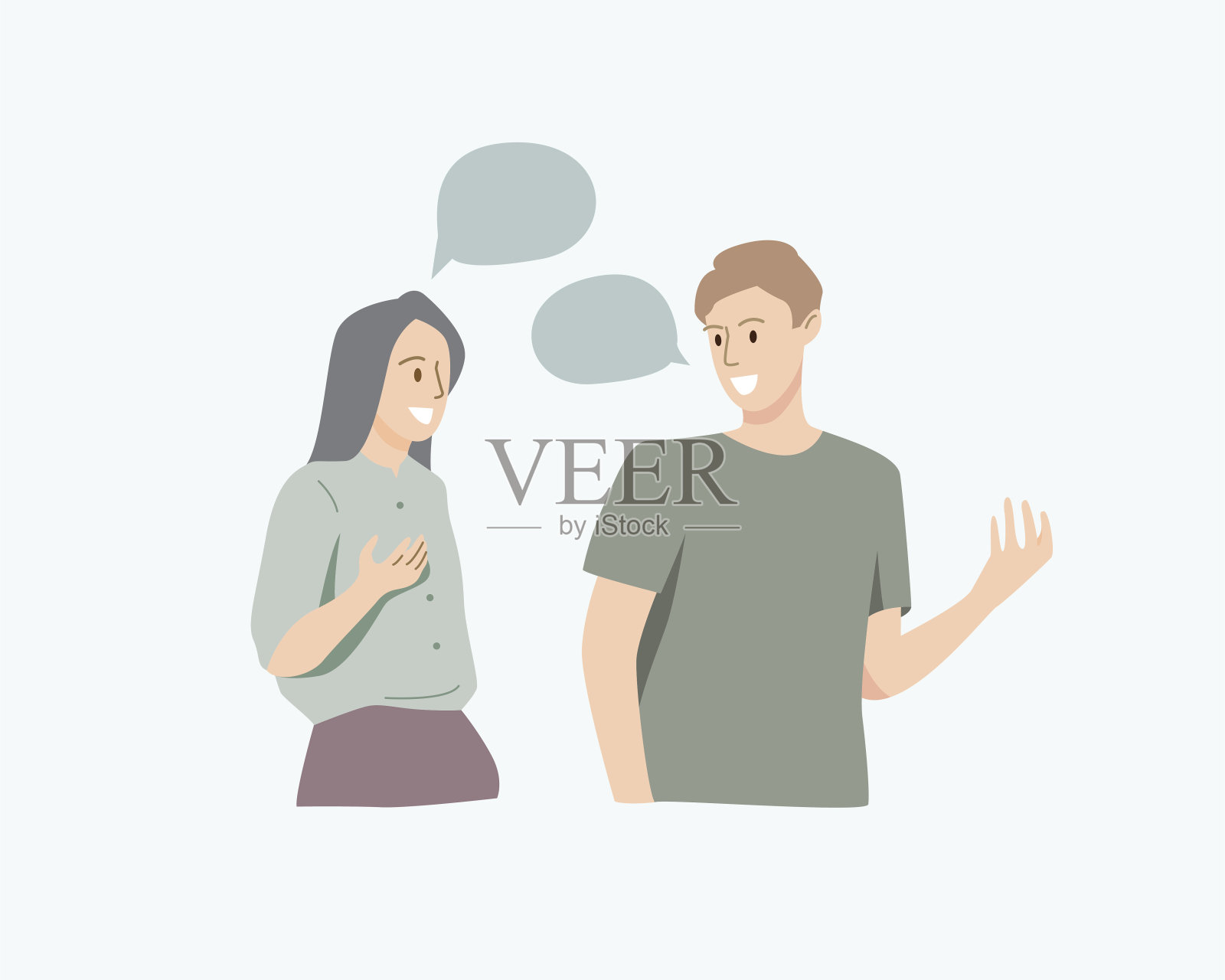 人们谈话，讲述或说话。插画图片素材