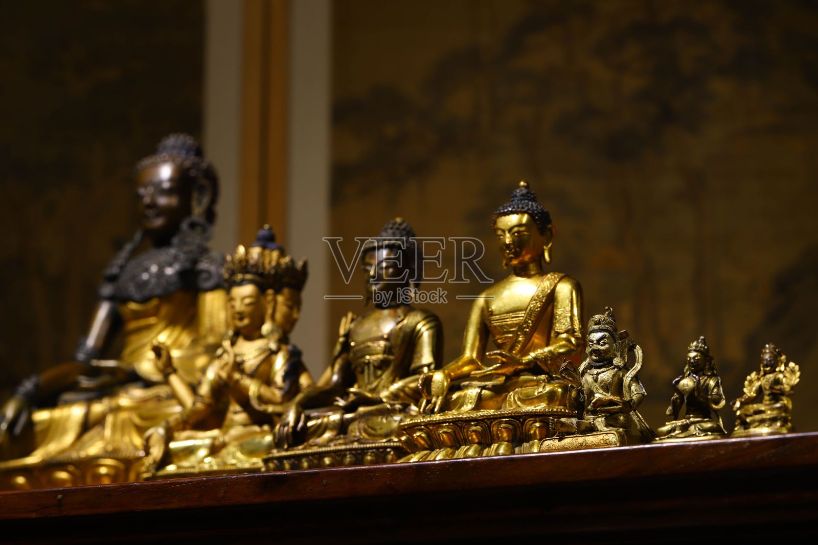 中国传统雕像的特写镜头照片摄影图片