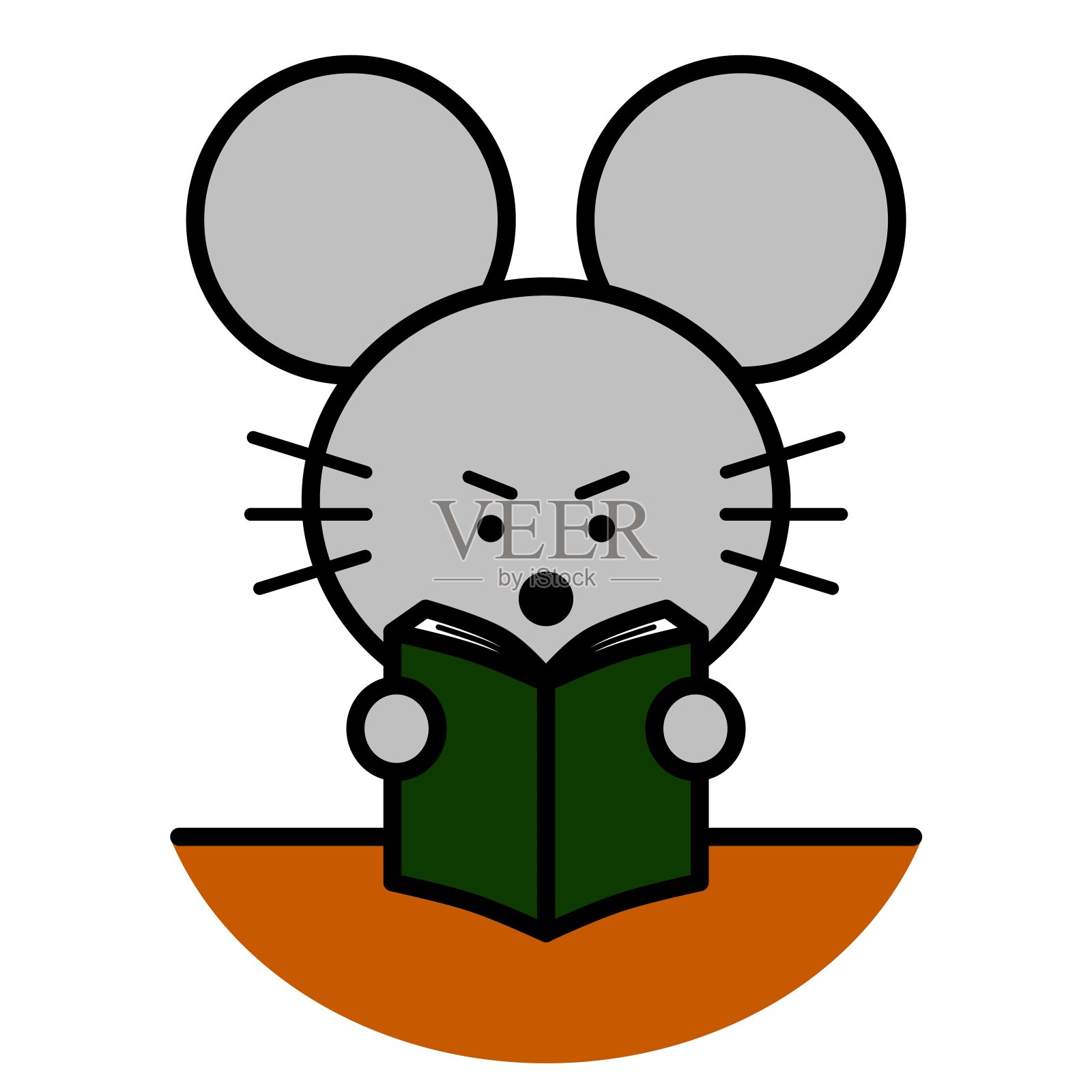 老鼠在看书设计元素图片