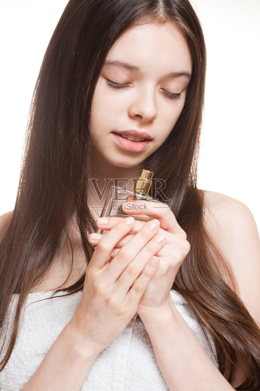 年轻的化妆女郎。照片摄影图片