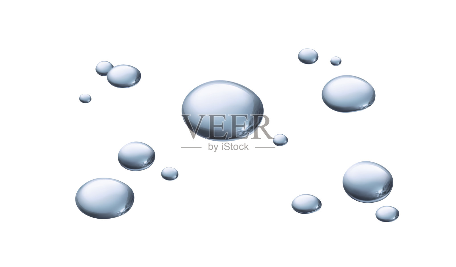 水滴，孤立在白色背景上照片摄影图片