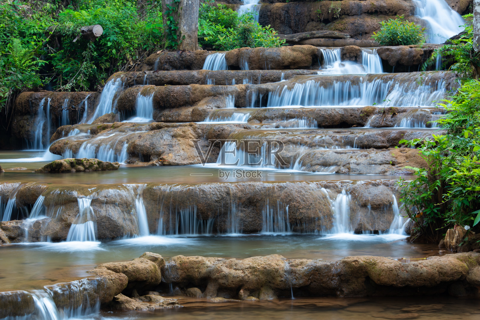 丛林和瀑布的库存照片照片摄影图片