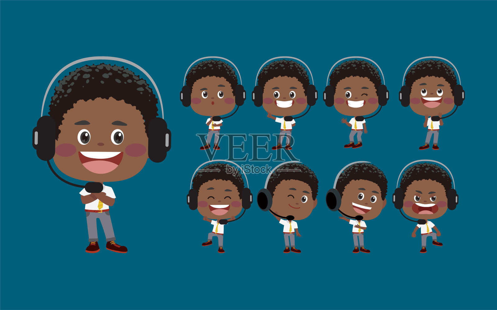 呼叫中心和客户服务角色插画图片素材