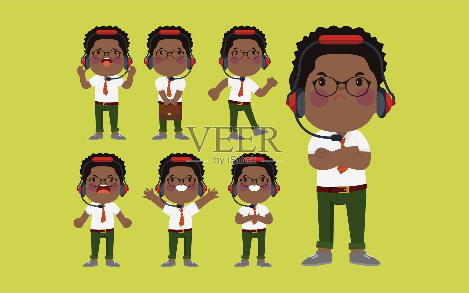 呼叫中心和客户服务角色插画图片素材