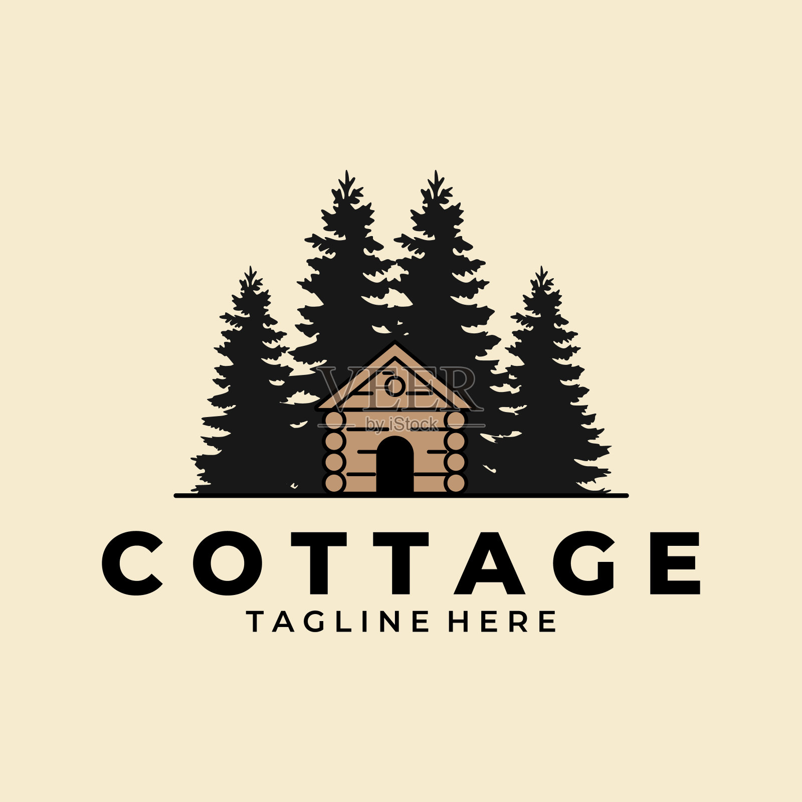 农舍复古标志矢量模板设计插画图片素材