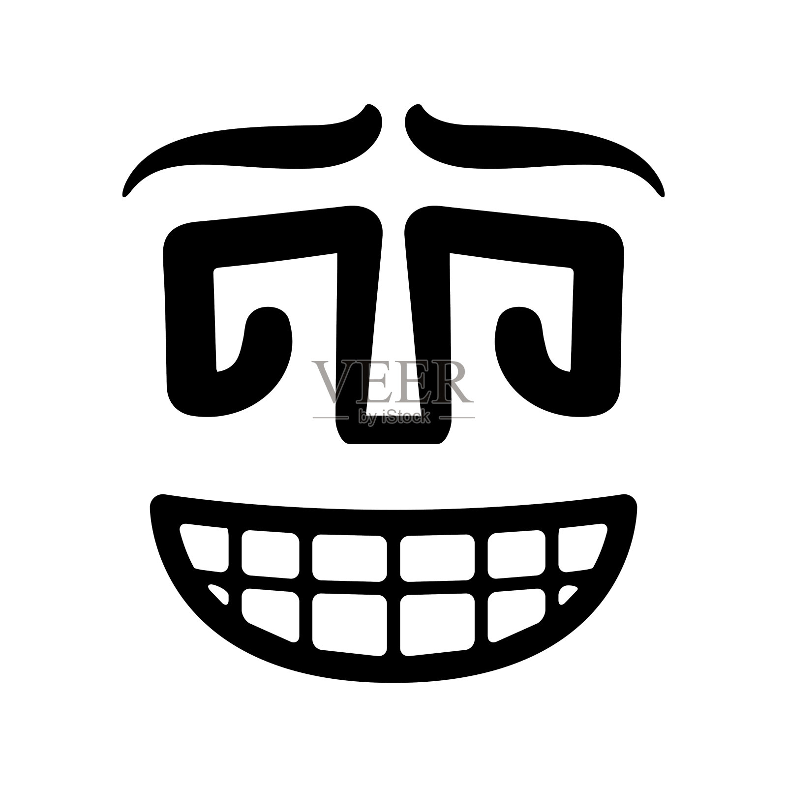 原始风格的面部插图插画图片素材