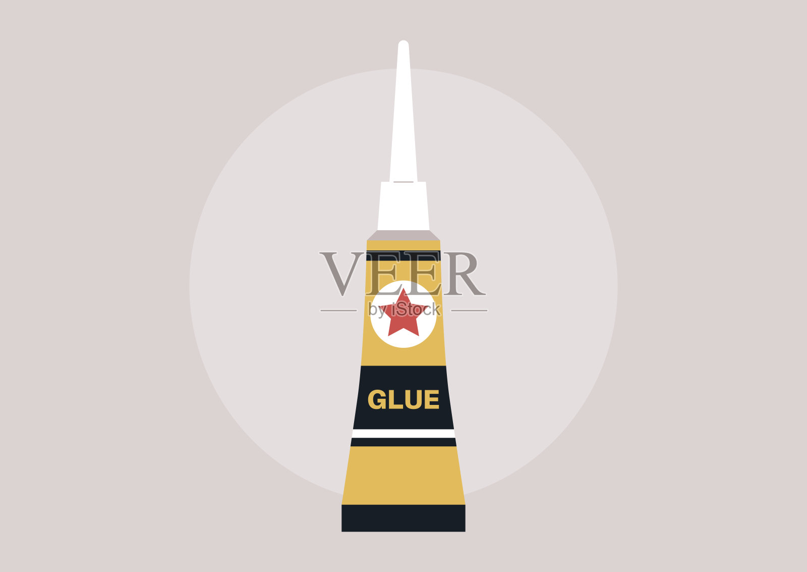 一管单独的强力速溶胶，家务和工具插画图片素材