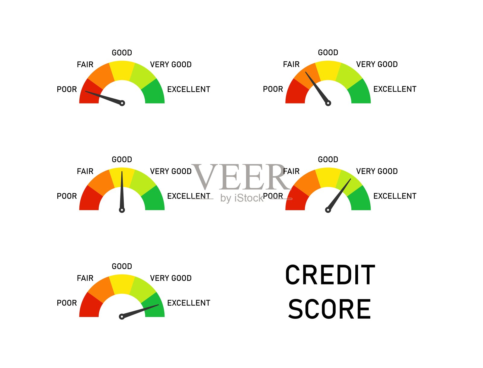信用评分表孤立矢量说明插画图片素材