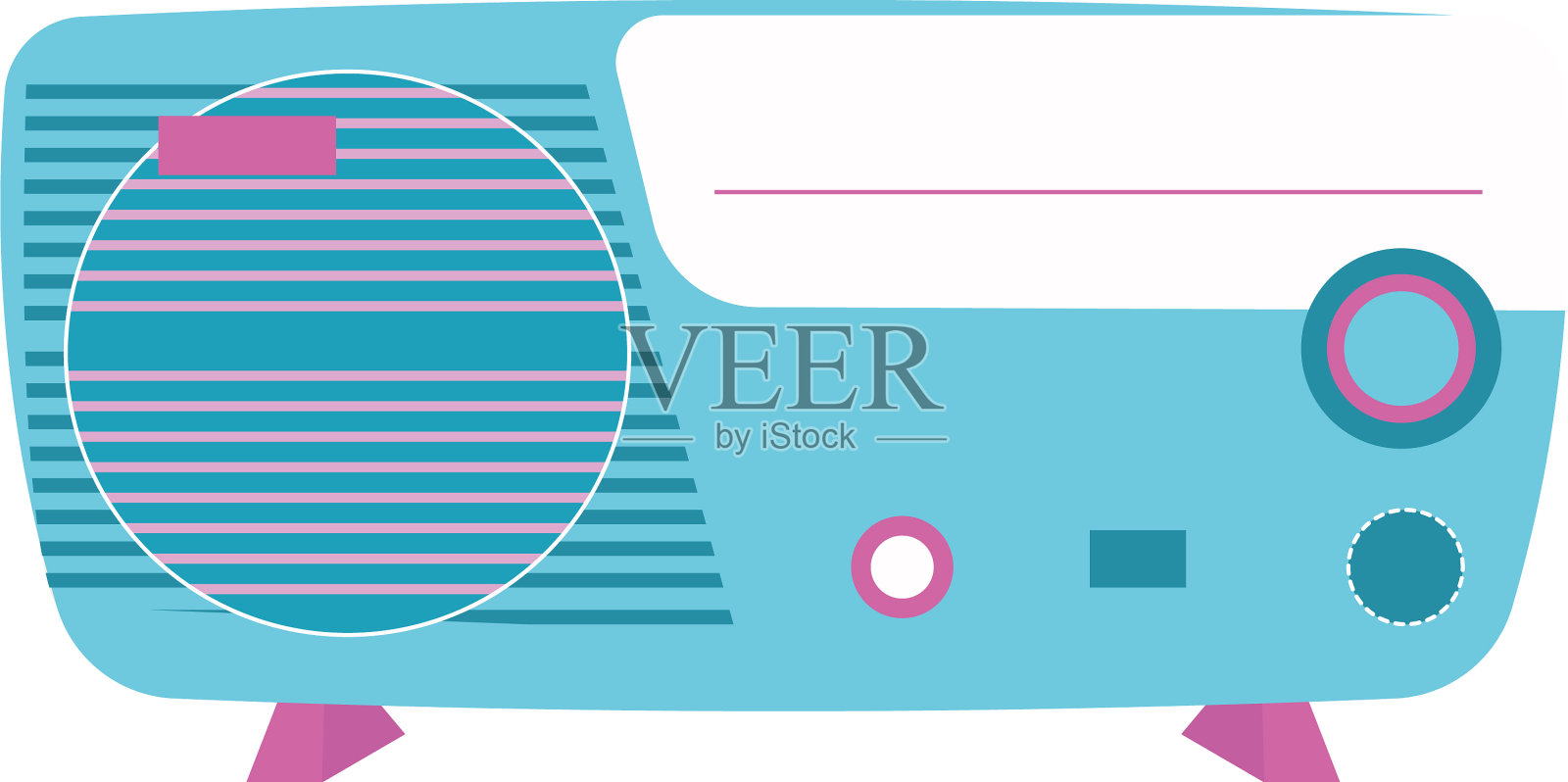 孤立的彩色老式无线电图像设计元素图片