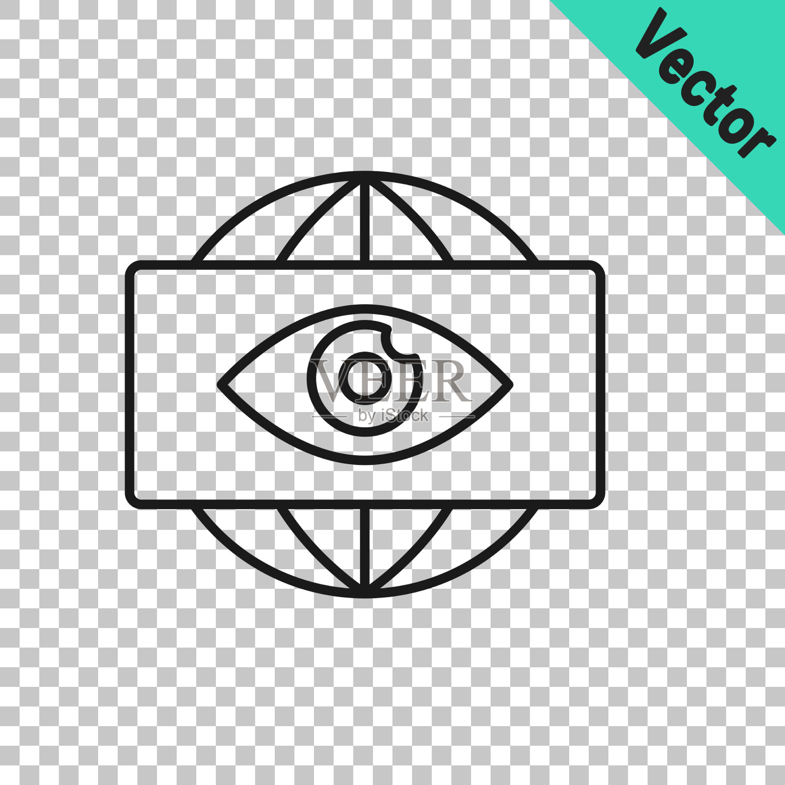 黑线大哥电子眼图标插画图片素材