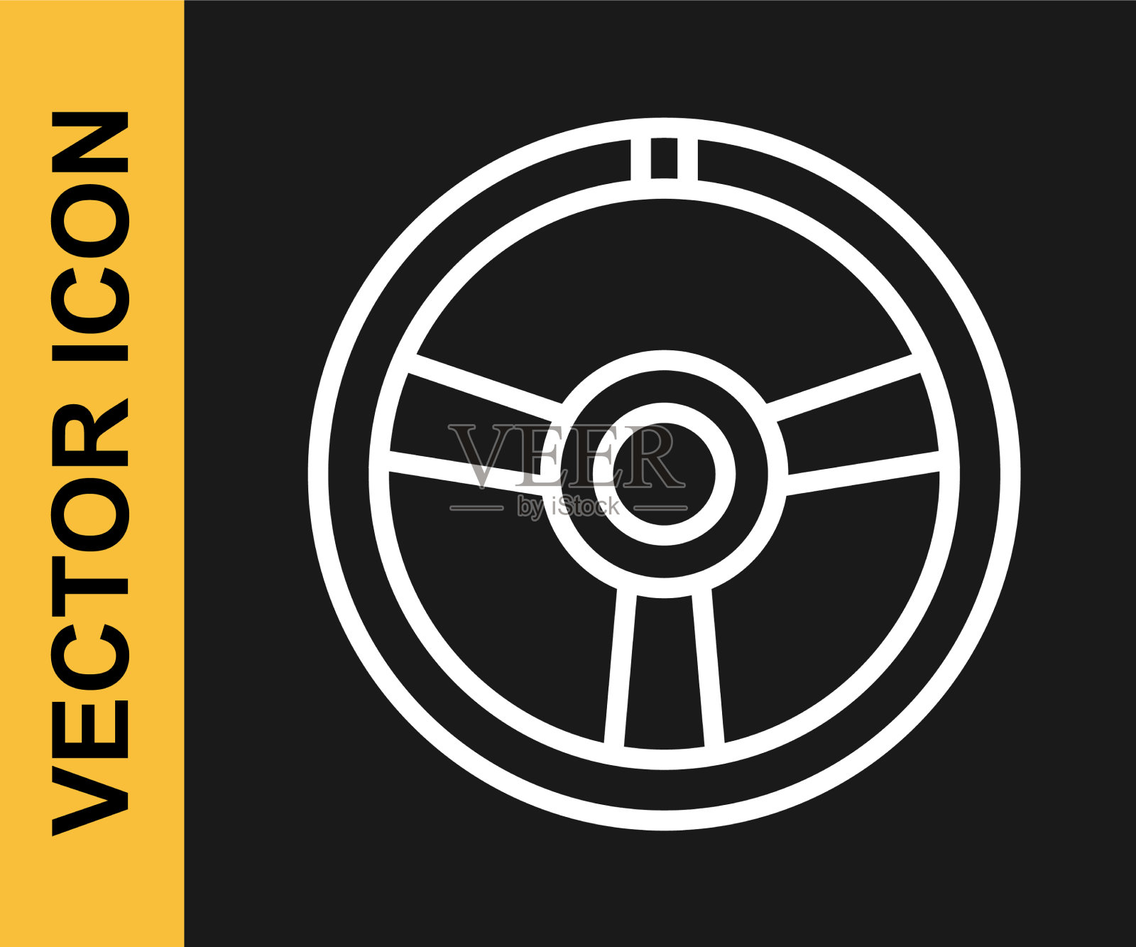 白线赛车方向盘图标隔离上插画图片素材