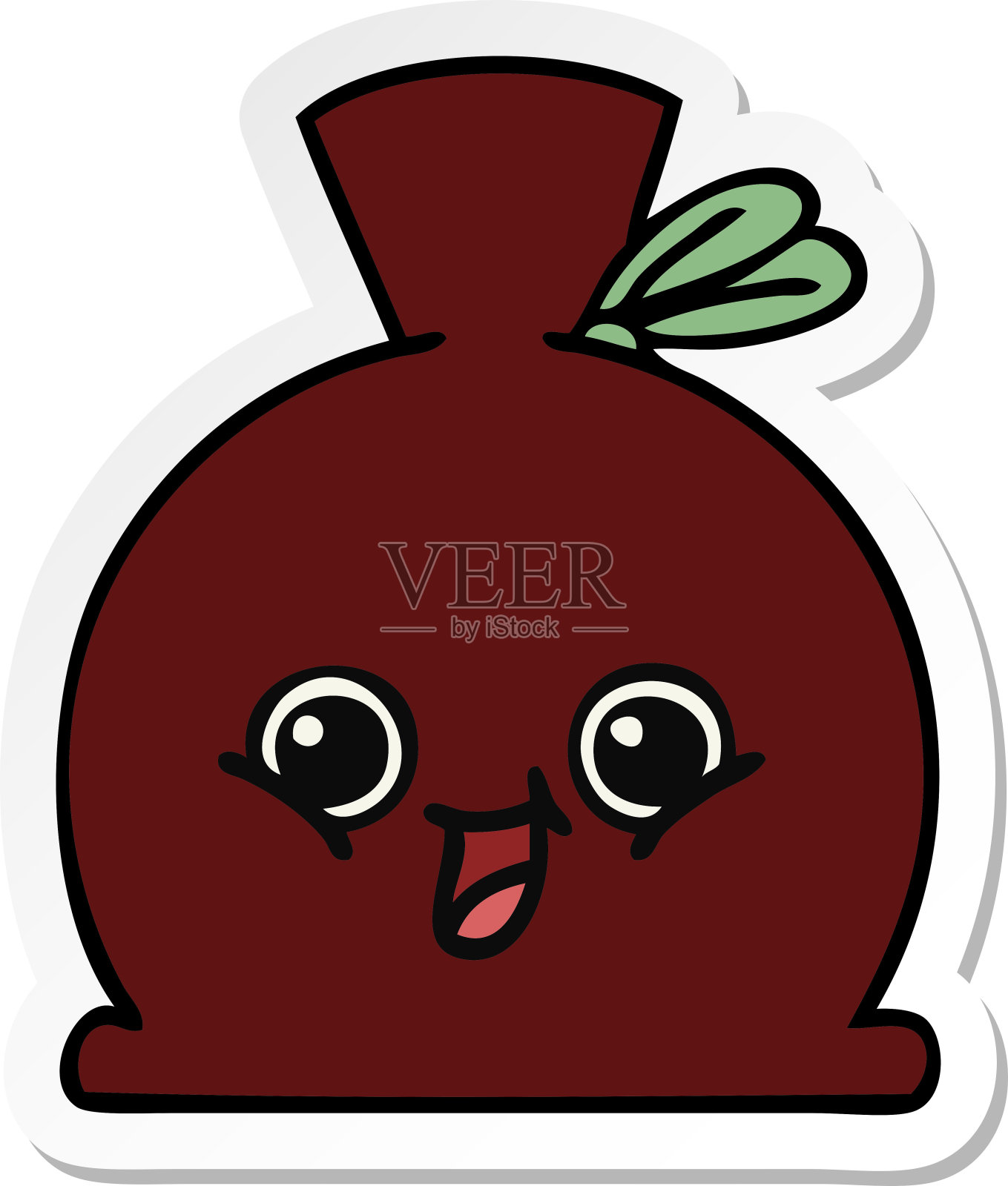 可爱的卡通麻袋贴纸设计元素图片