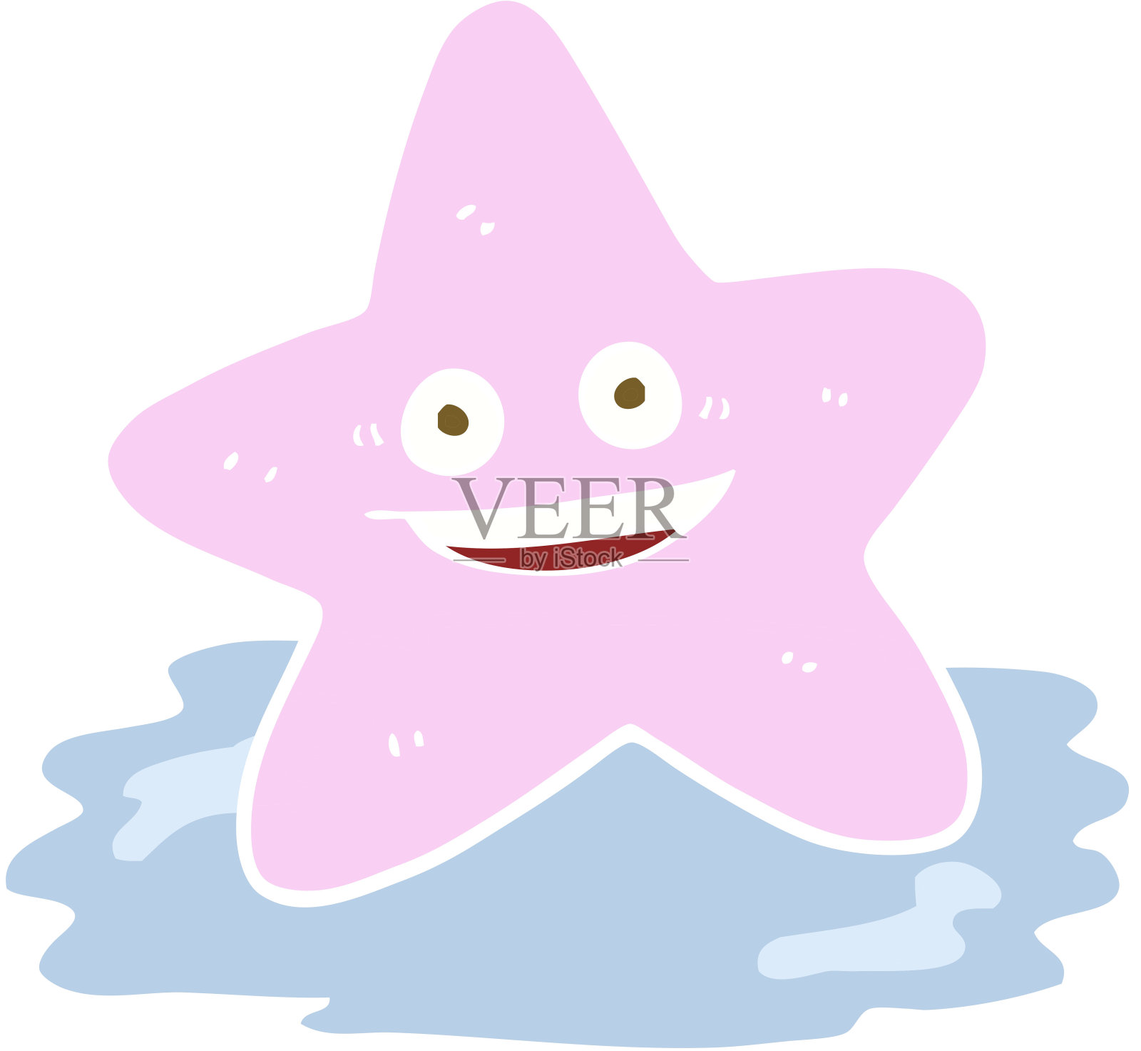 海星的平面彩色插图插画图片素材