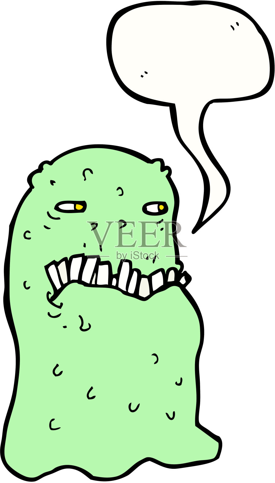 卡通粗鬼带语音泡泡设计元素图片