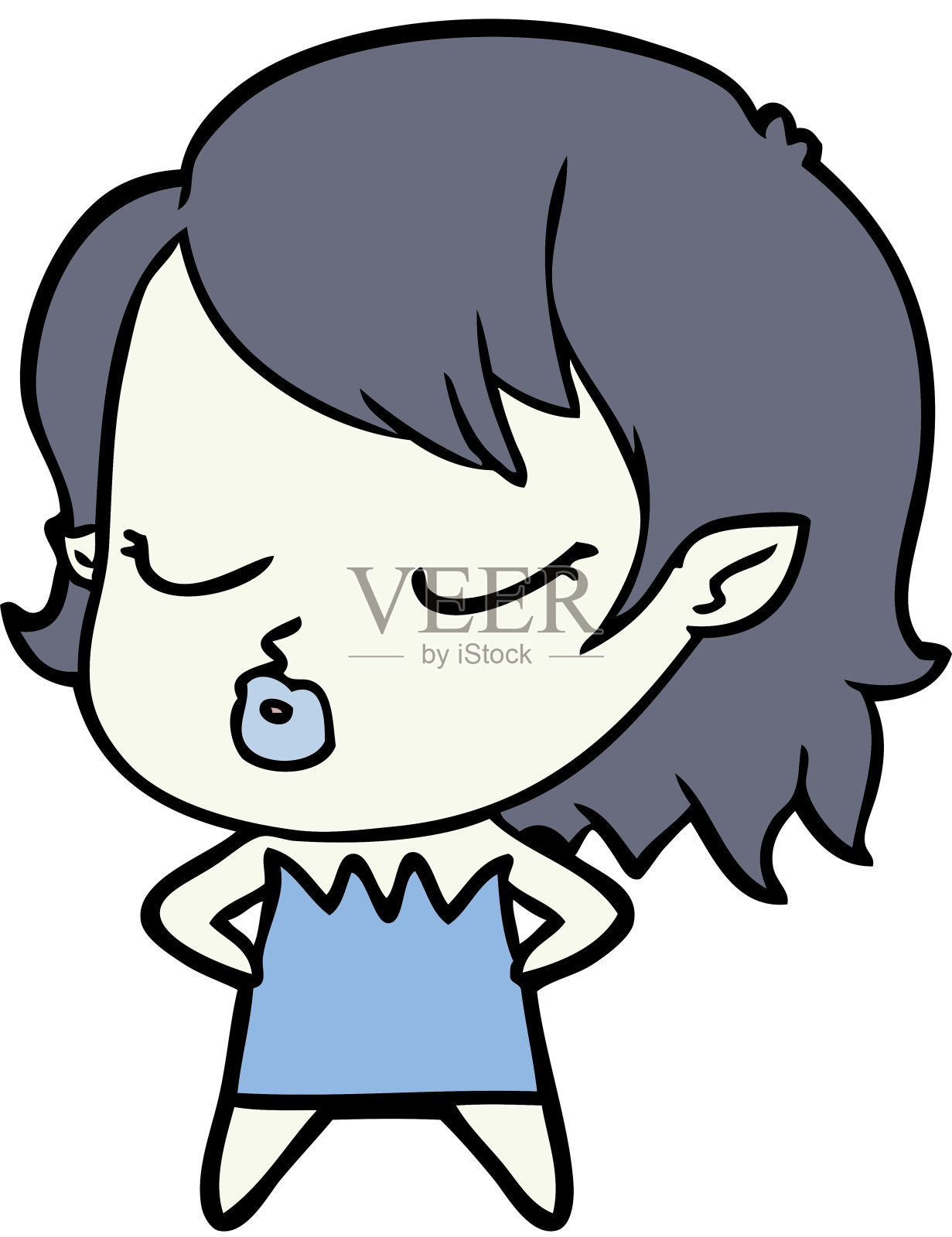 可爱的卡通吸血鬼女孩设计元素图片