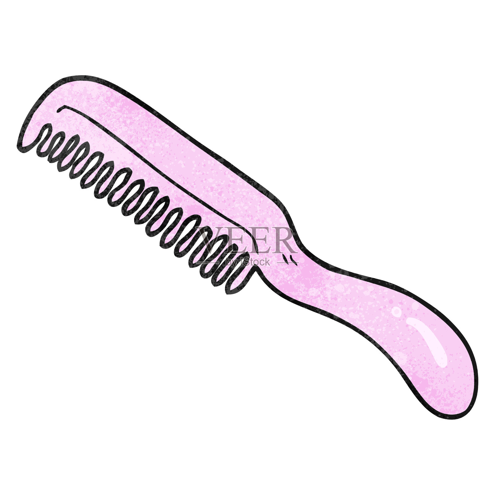 徒手纹理卡通梳子插画图片素材