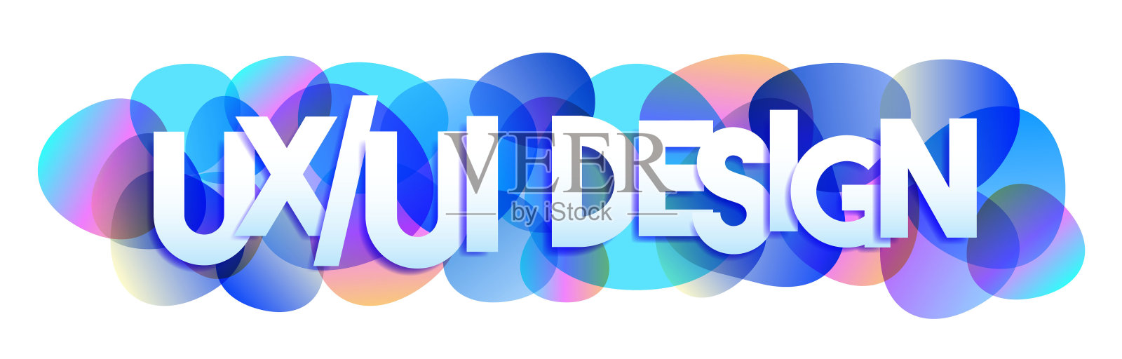 用户体验和用户界面设计标志上的蓝色抽象背景插画图片素材