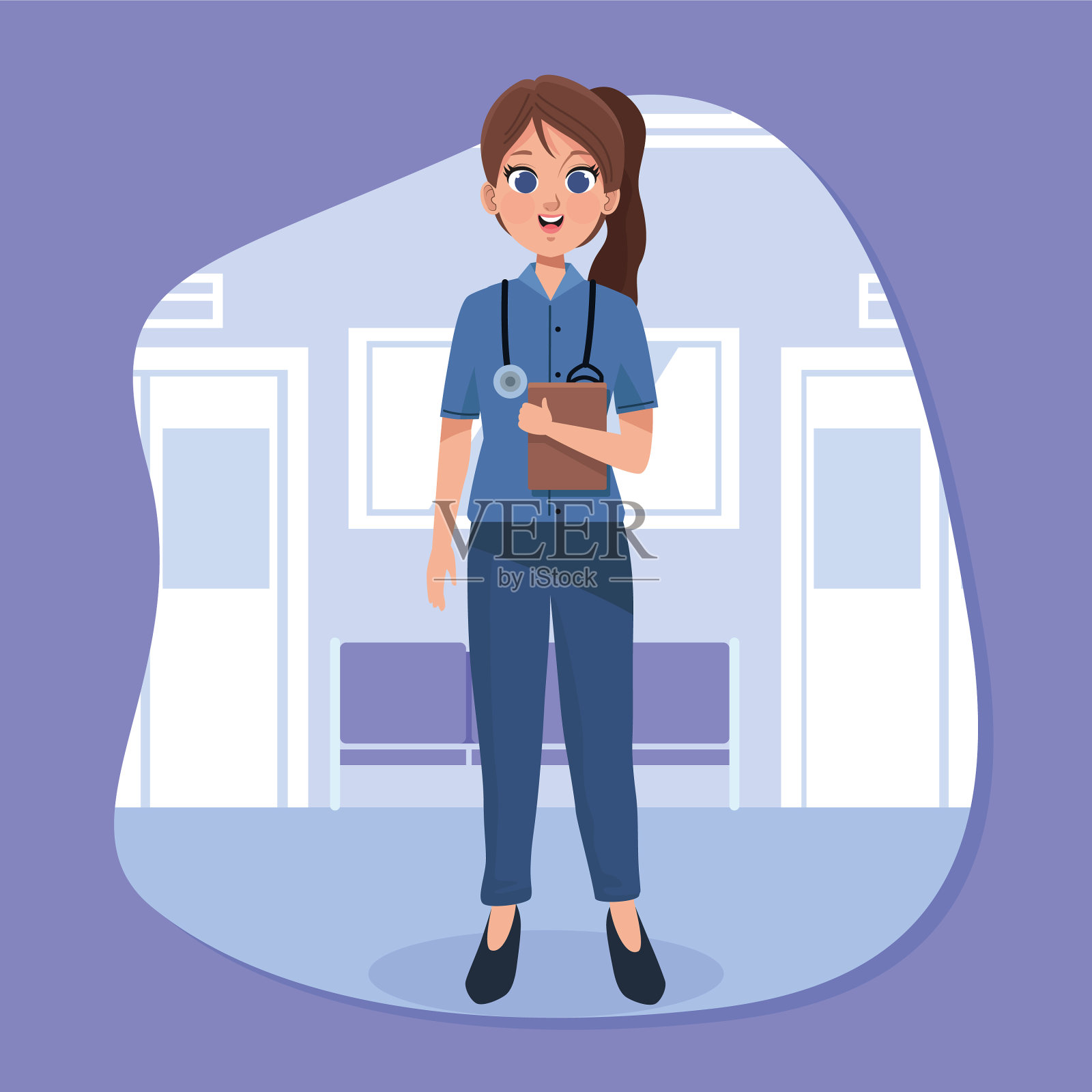 女医生有秩序插画图片素材