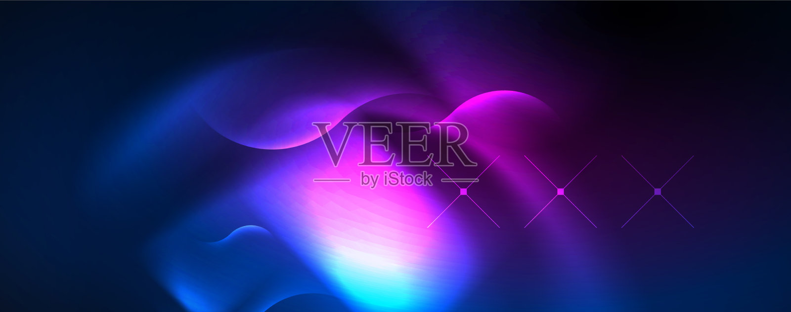 霓虹灯发光波魔法能量空间光插画图片素材