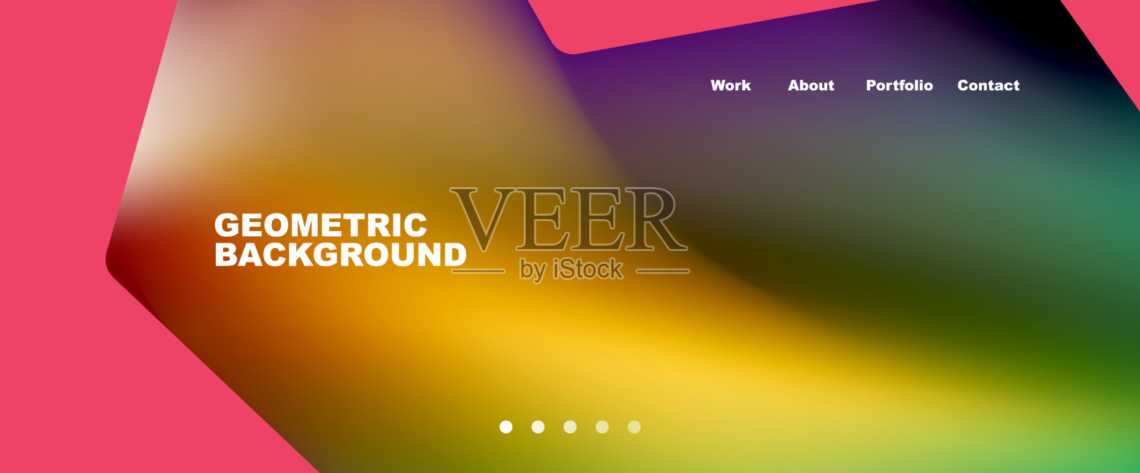 抽象几何的落地页创意插画图片素材