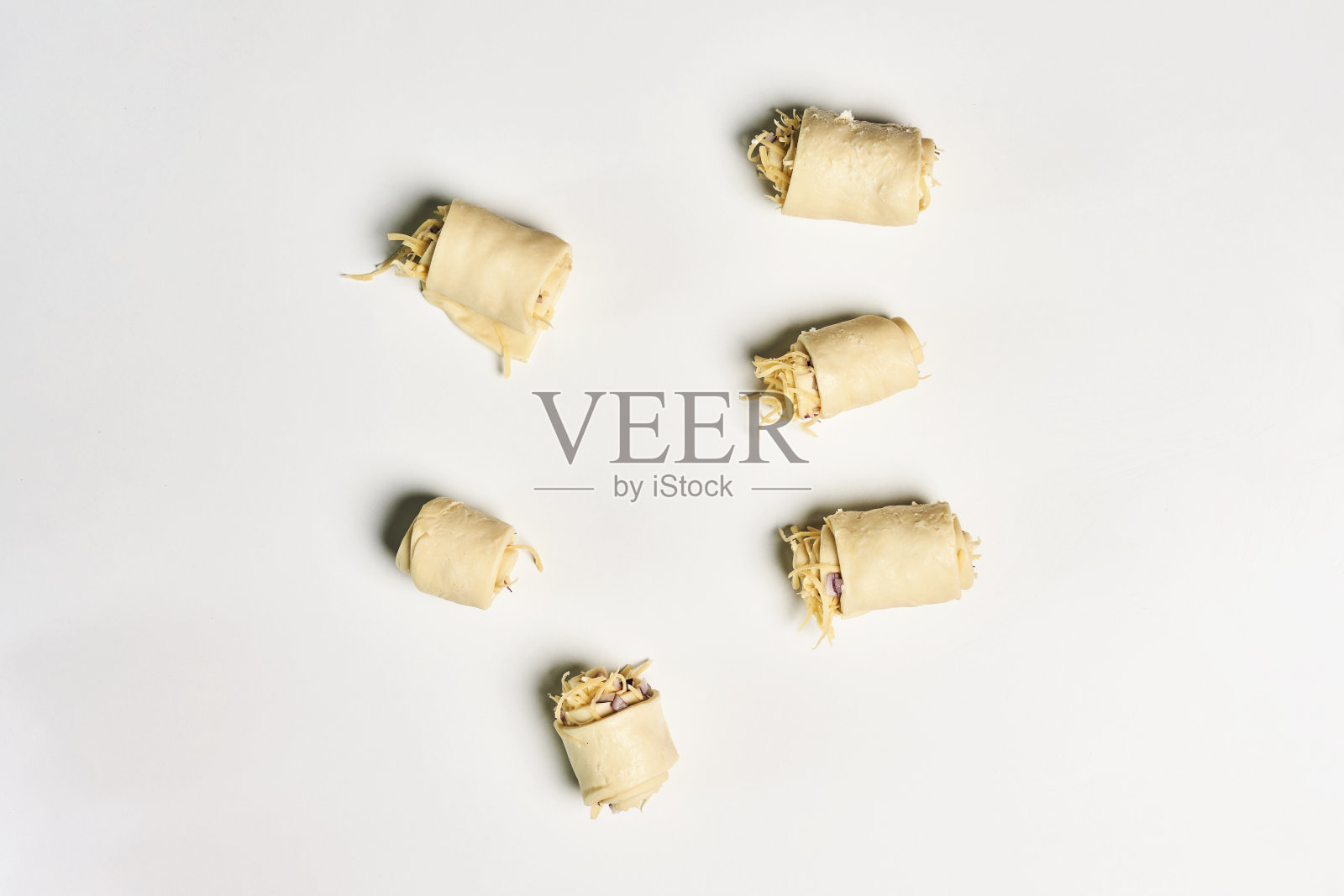 自制南瓜牛角面包卷的制作过程照片摄影图片