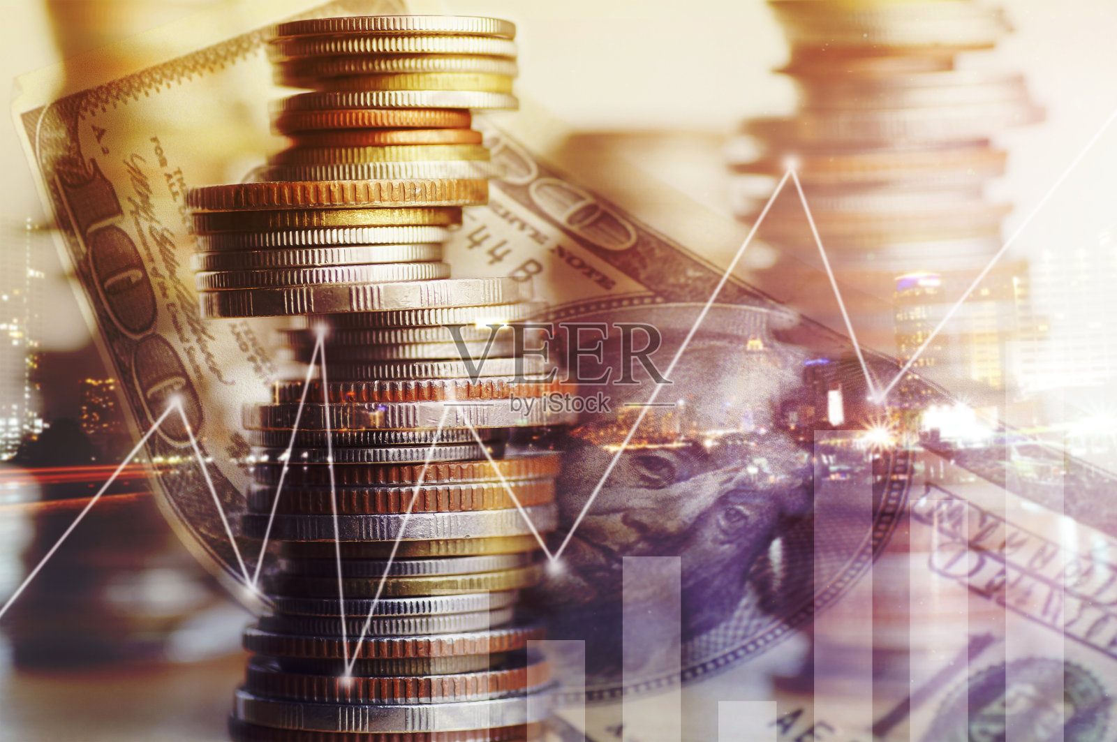 硬币货币以账簿金融和银行概念为背景。理念在成长，步步为营，事业成功照片摄影图片