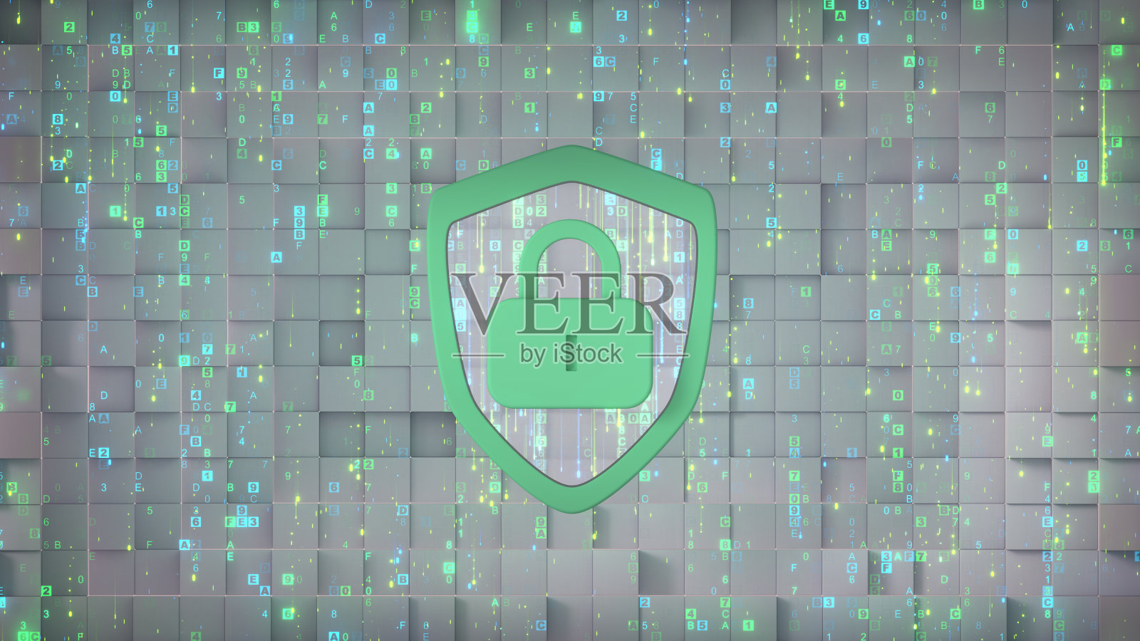 信息安全三维渲染中的数据库加密照片摄影图片