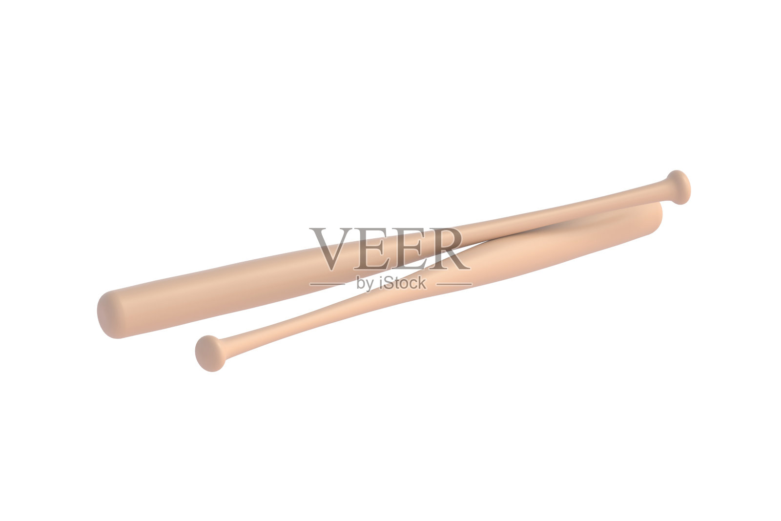 棒球棒孤立在白色背景上。运动器材。三维渲染照片摄影图片