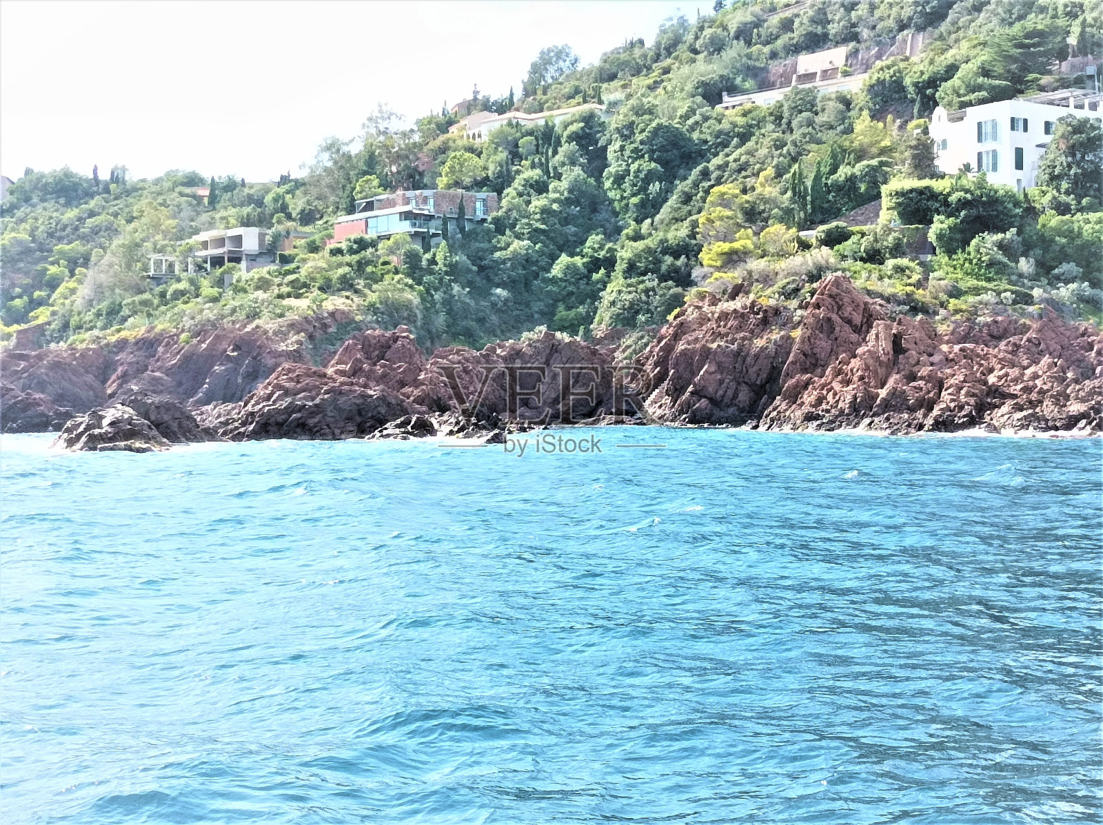 海滨和房屋照片摄影图片